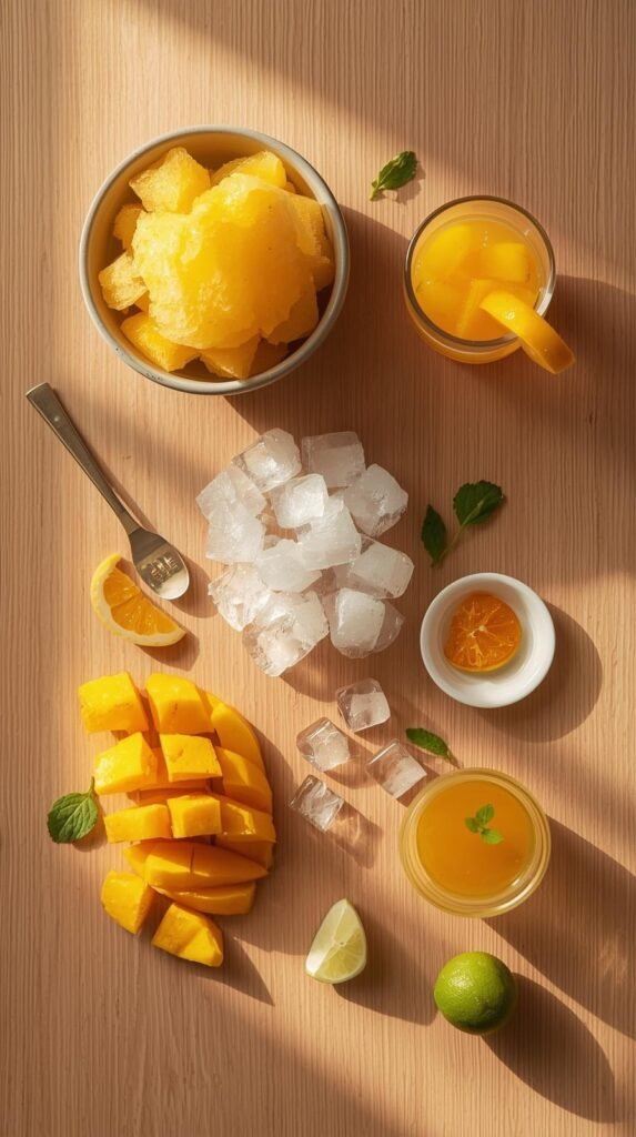 Ingredients You Need to make Frozen Mango Slushie With Fresh Fruit