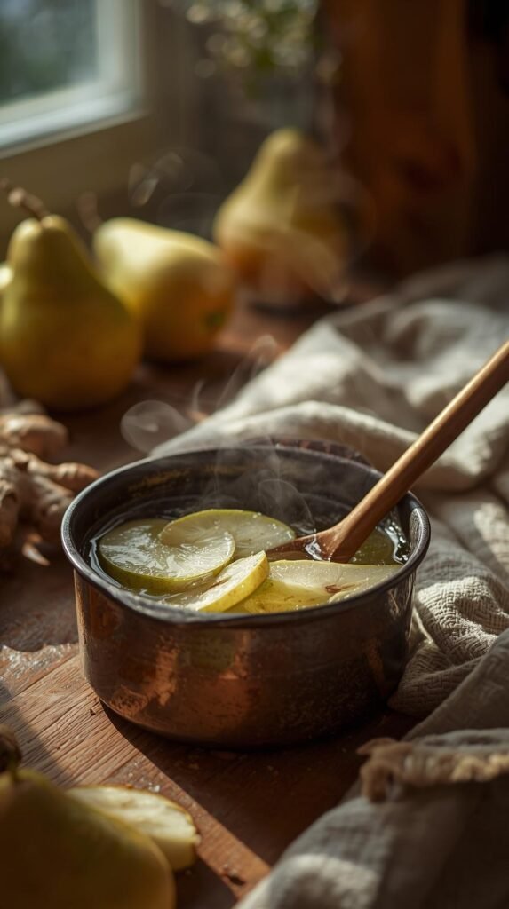 Ginger Pear Hot Toddy Mocktail is Perfect for Cold Nights & Quiet Moments
