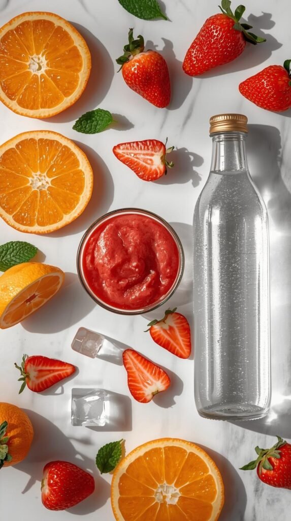 Ingredients You’ll Need to make Orange Strawberry Sparkling Mocktail