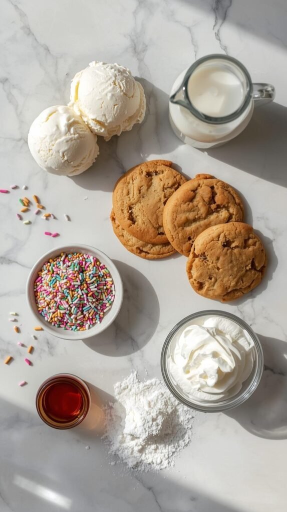 Ingredients You Need to make Frosted Sugar Cookie Milkshake 