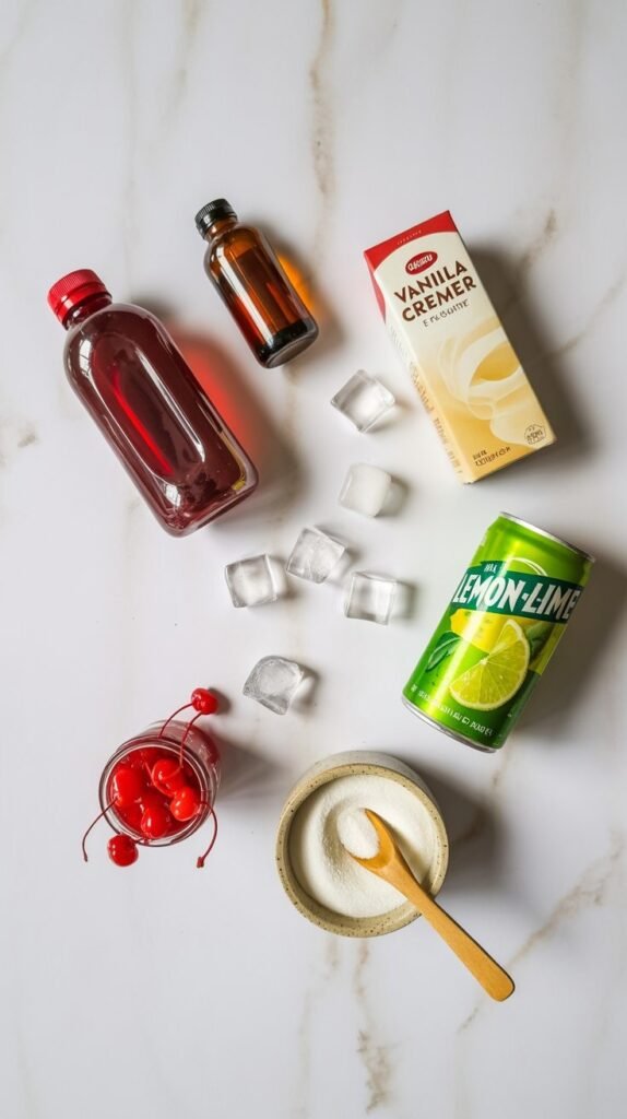 Ingredients you need to make Cherry Vanilla Valentine Drink (Sweet, Romantic & Party-Ready!)