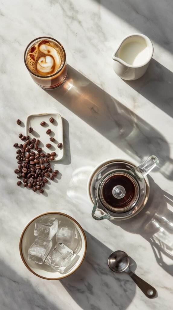 INGREDIENTS you need to make Classic Iced Coffee with Milk (No Machine)