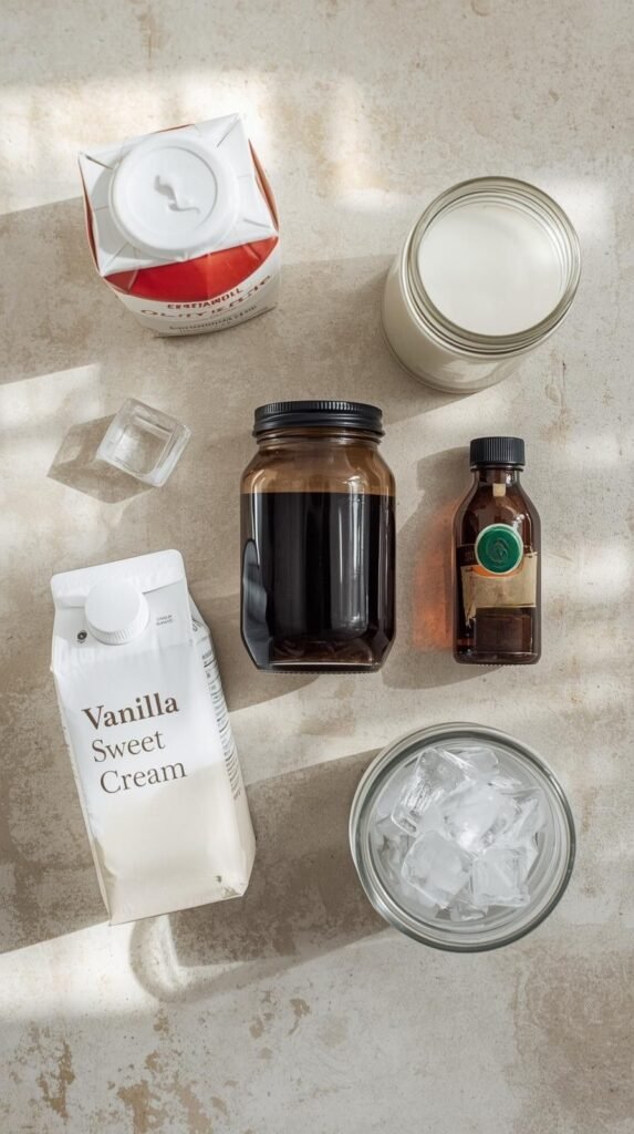 Ingredients You Need to make Vanilla Sweet Cream Cold Brew 