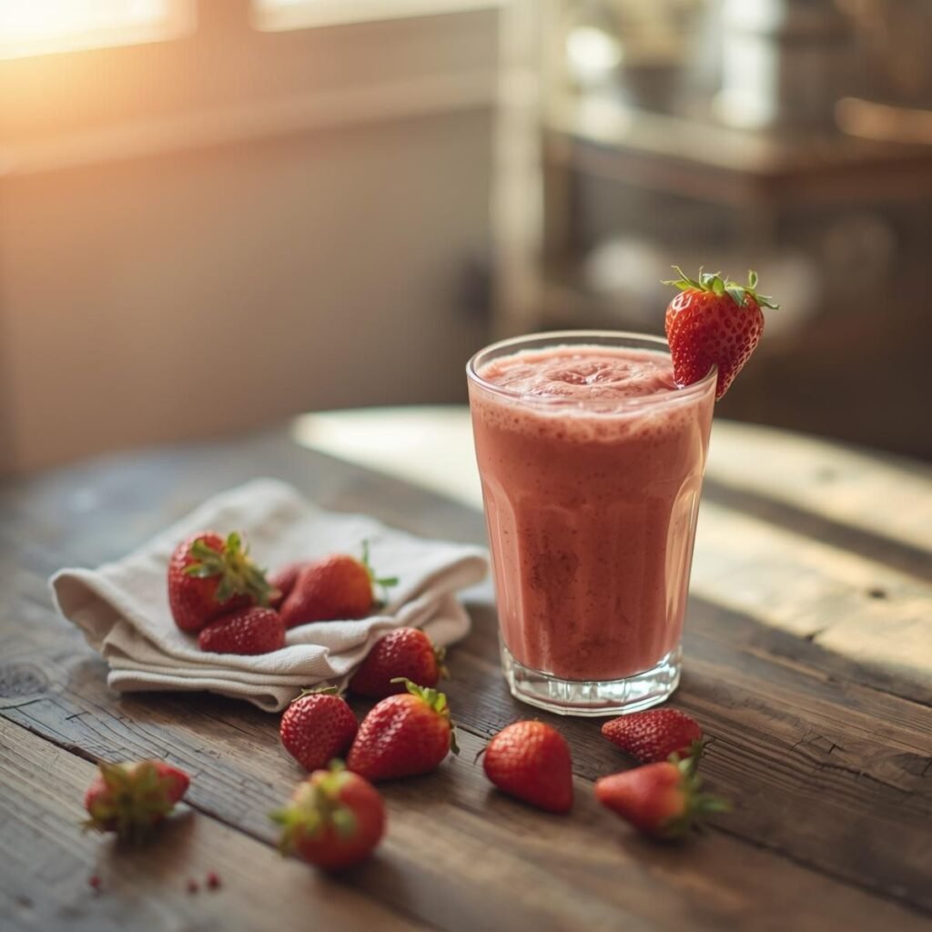 Strawberry Smoothie With Fresh Strawberries