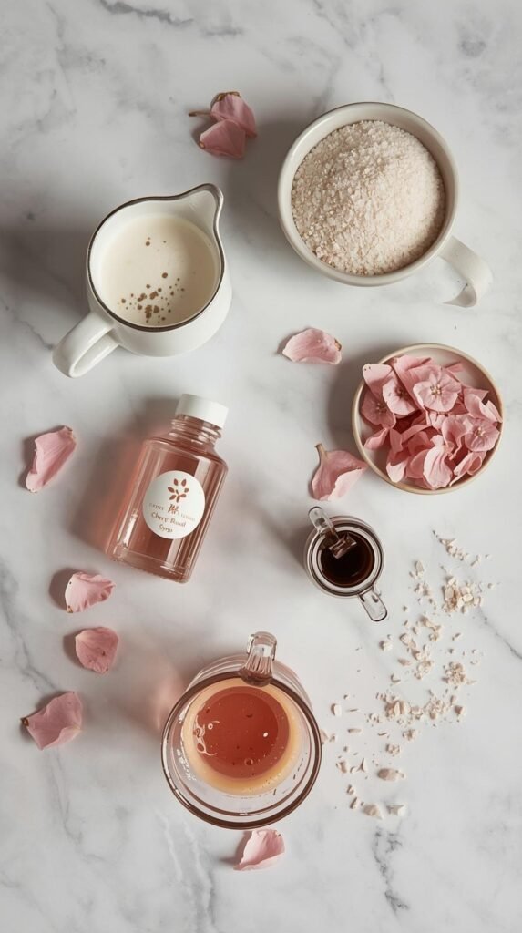 Ingredients You’ll Need to make cherry blossom latte 