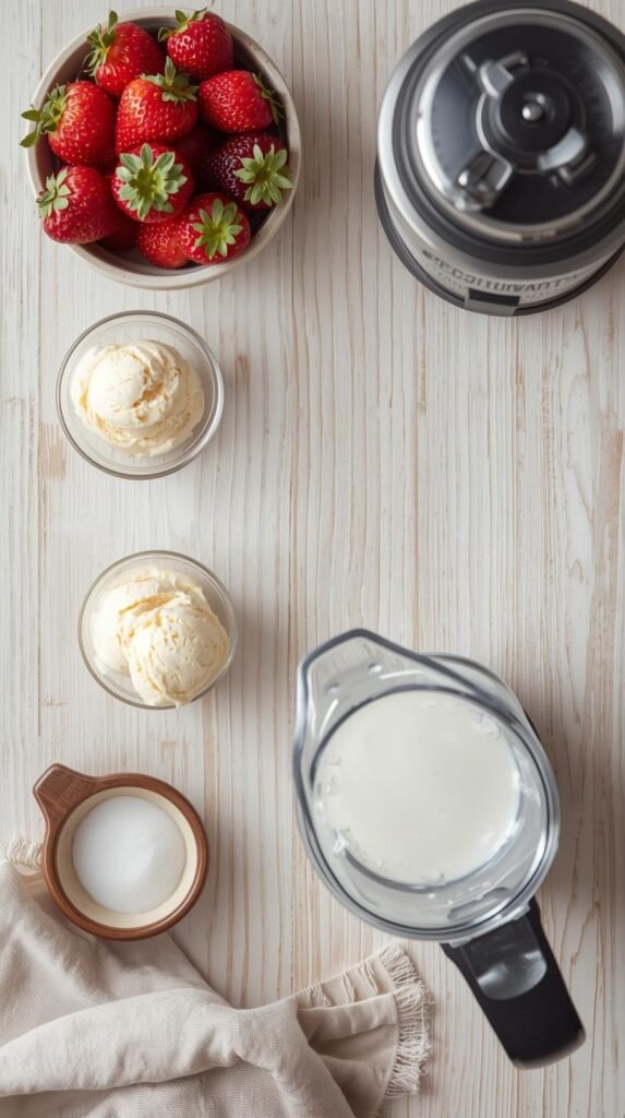 Ingredients You’ll Need to make strawberry milkshake 