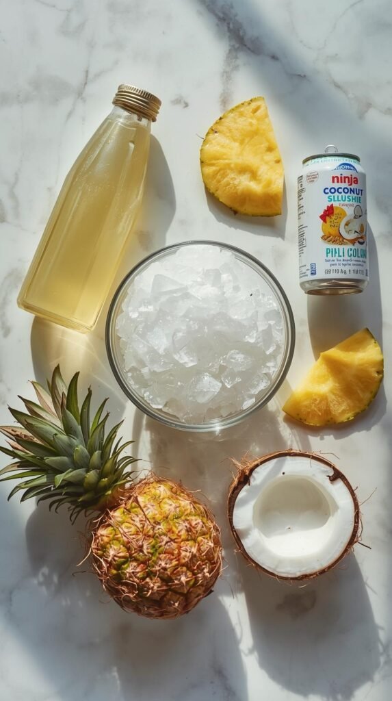 INGREDIENTS YOU NEED to make pina colada slushie