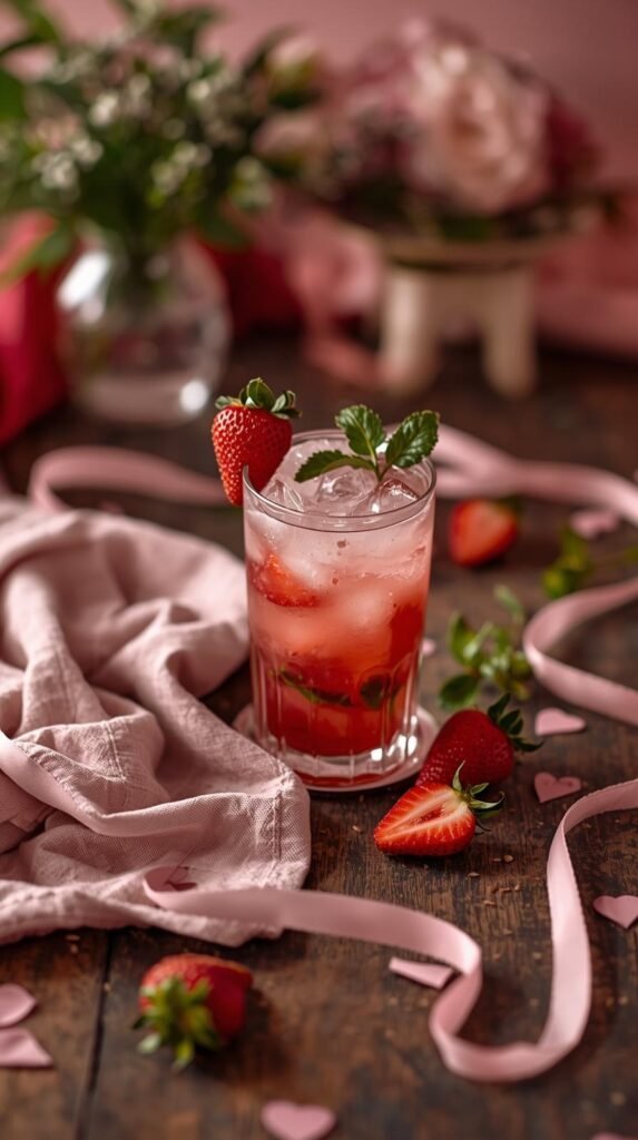 Hosting Tips for strawberry valentine mojito