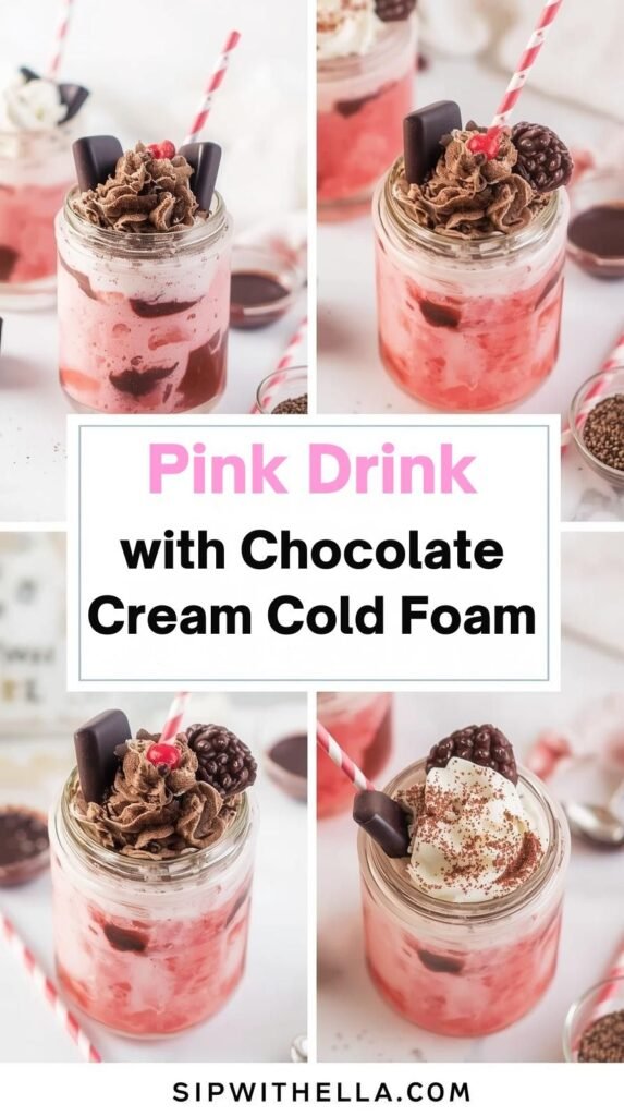 Pink Drink With Chocolate Cream Cold Foam