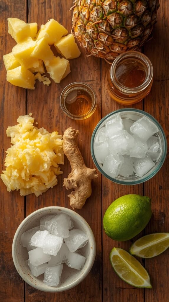 Ingredients You’ll Need to maken Pineapple Ginger Slushie for Digestion