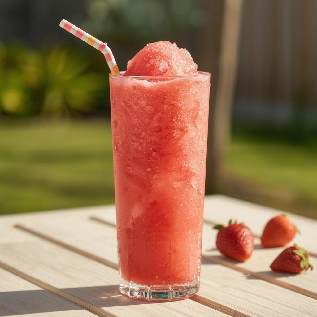 Healthy Strawberry Slushie for Kids Without Added Sugar
