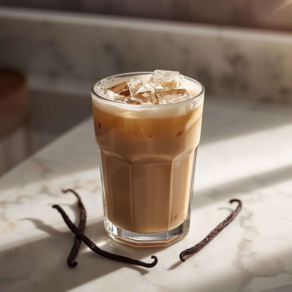 Salted Vanilla Iced Coffee Drink
