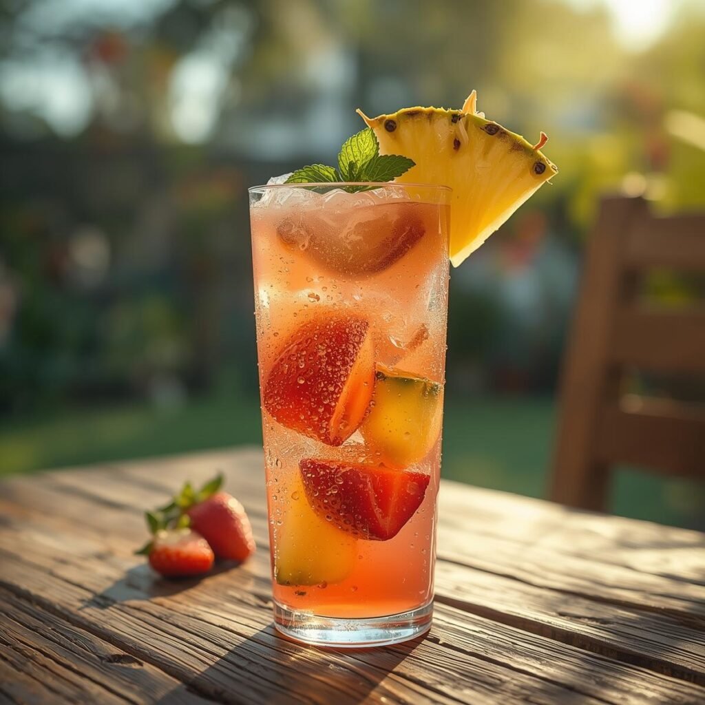 Tropical Pineapple Strawberry Splash Drink