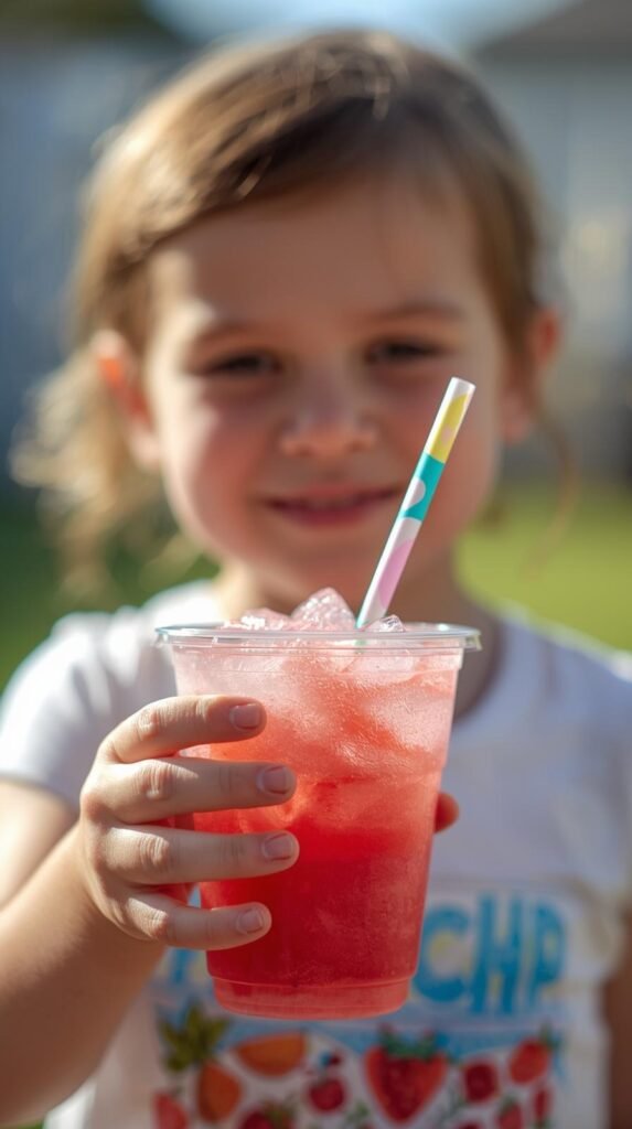 Flavor Variations Kids Love with strawberry slushie