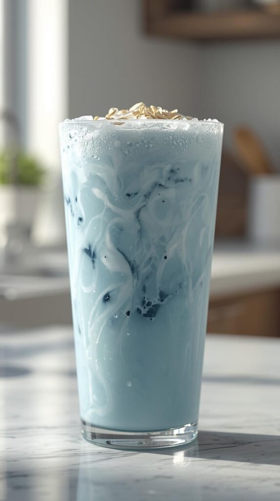 Creamy Vanilla Blue Lotus Latte (Iced)