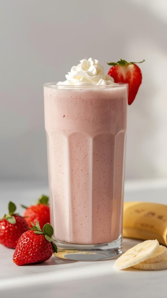 Strawberry Banana Smoothie Milkshake