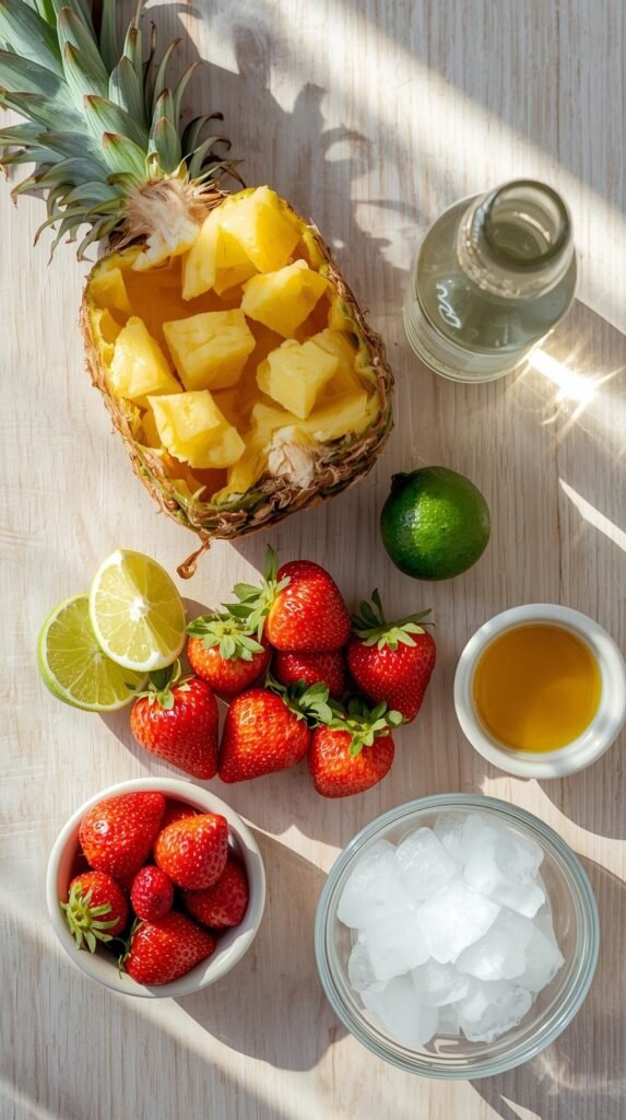 The Star Ingredients you need to make pineapple strawberry splash 