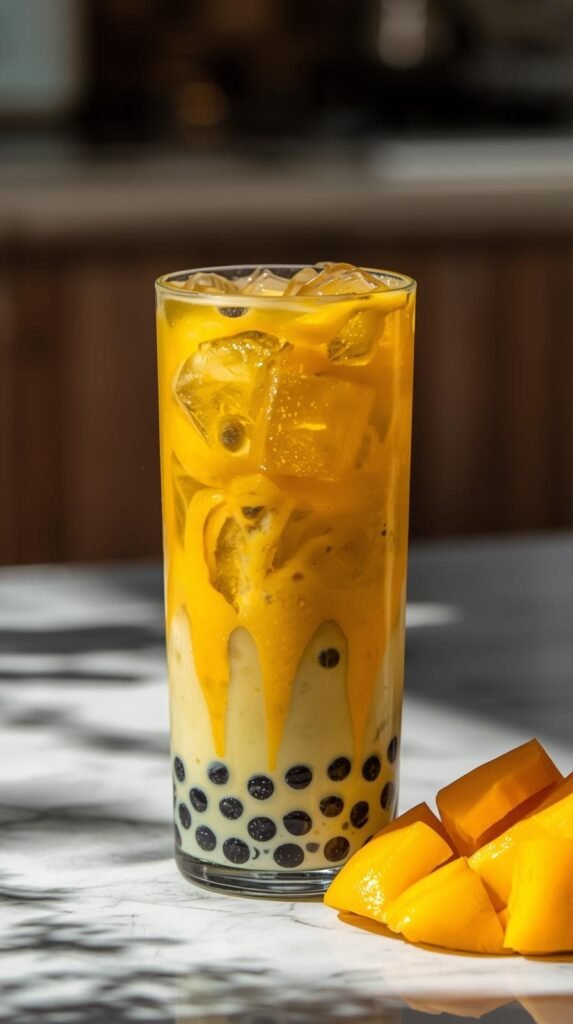 Mango Green Tea Bubble Tea
