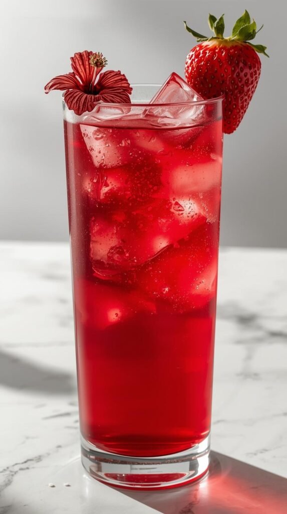 Strawberry Hibiscus Iced Tea