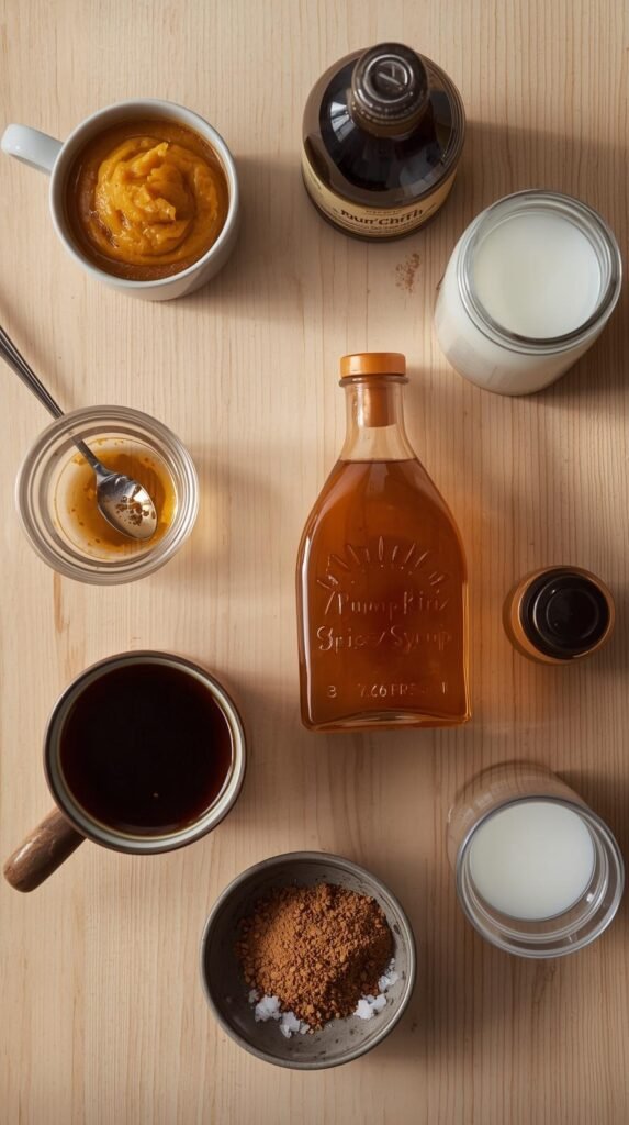 The Ingredients You Need to make Pumpkin Cream Iced Latte