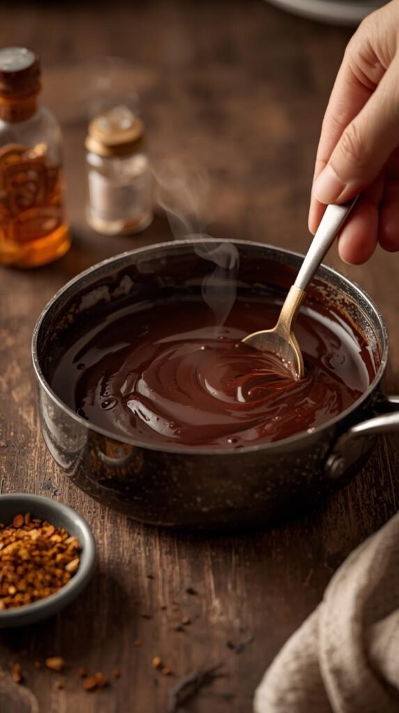 Making the Dubai Chocolate Sauce