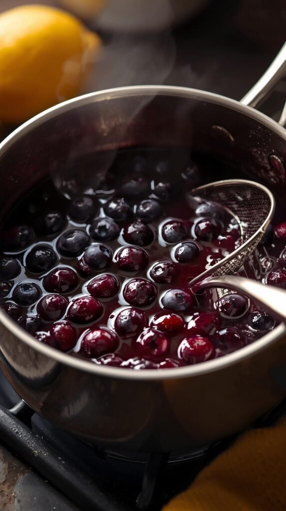 Making the Blueberry Sauce
