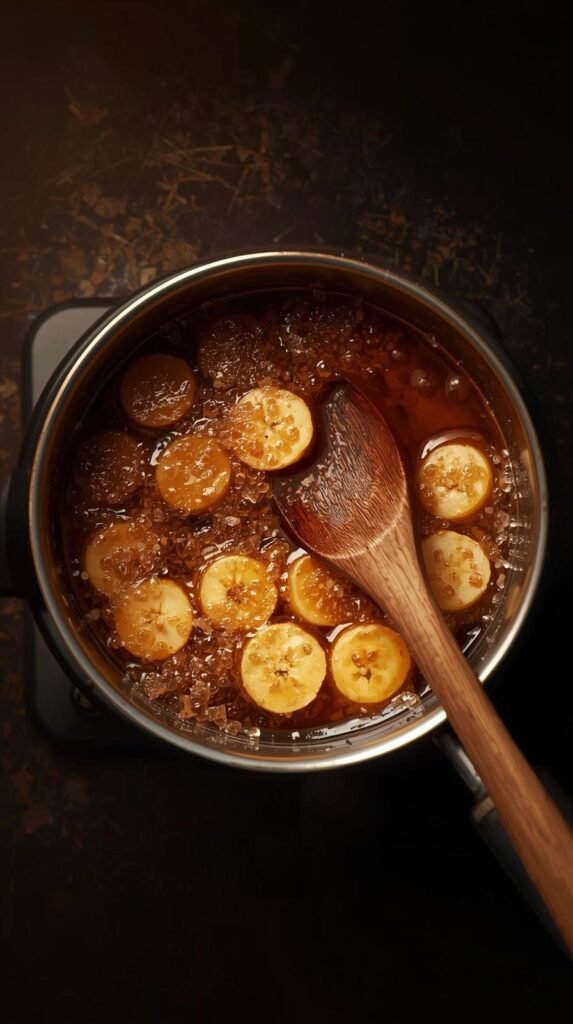 Making the Banana Bread Syrup